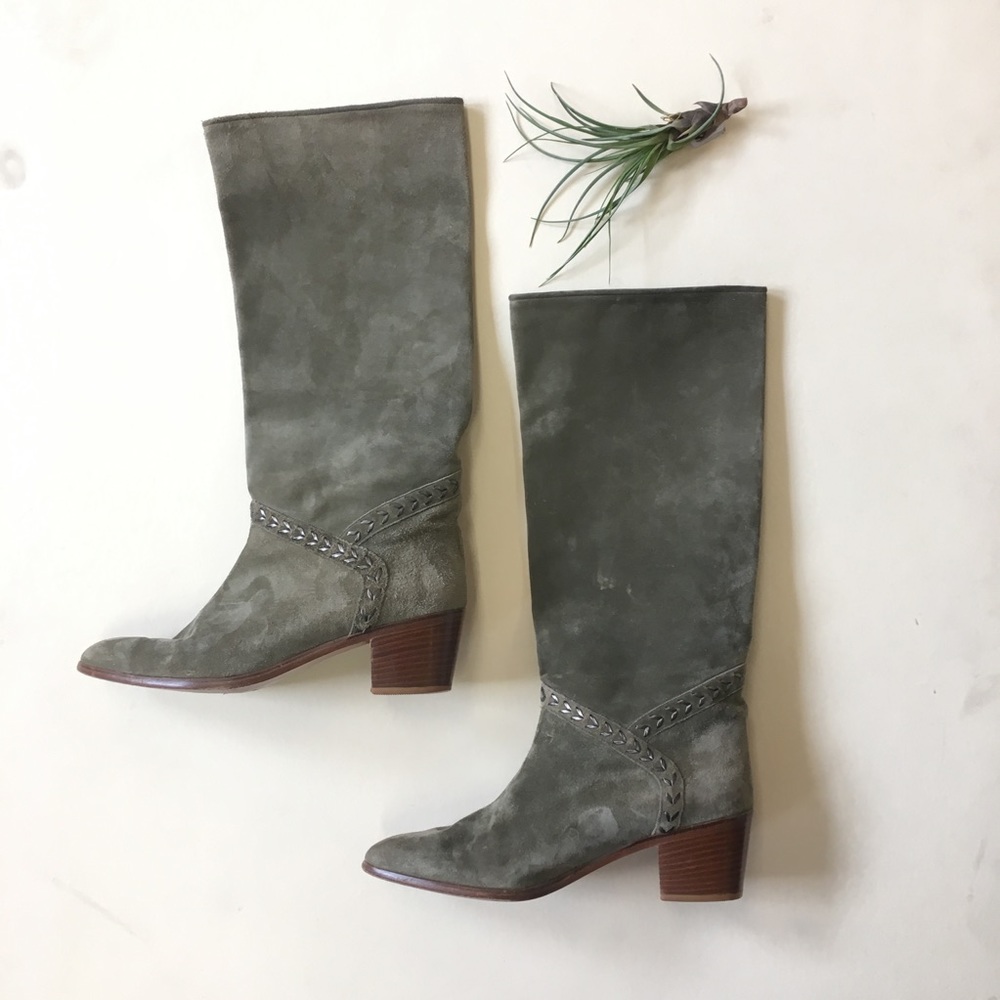 🌿VINTAGE SAGE SUEDE BOOTS🌿